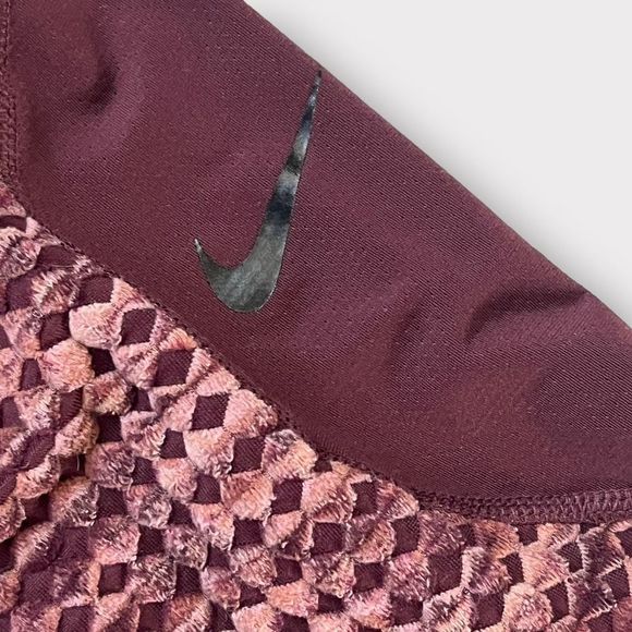 Nike Pro Hyperwarm Brushed Fleece Training Tights Small Ox Blood Womens Leggings - Picture 5 of 8